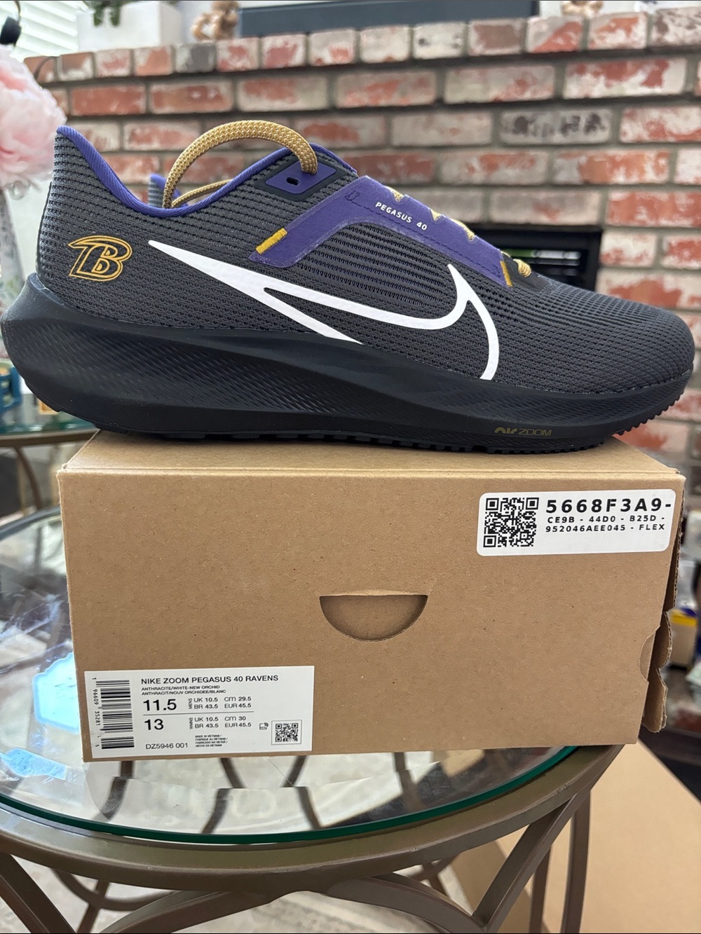 Nike Air Zoom Pegasus 40 NFL Baltimore Ravens Men’s 11.5 / Women’s 13 DZ5946-001